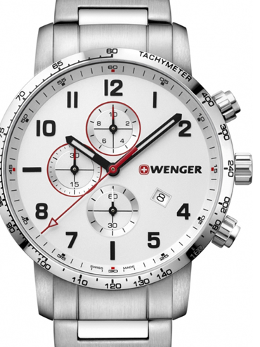 Wenger Attitude Ρολόι Χρονογράφος Μπαταρίας με Ασημί Μεταλλικό Μπρασελέ 11543110