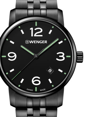Wenger Urban Metropolitan Ρολόι Μπαταρίας με Μαύρο Μεταλλικό Μπρασελέ 11741119