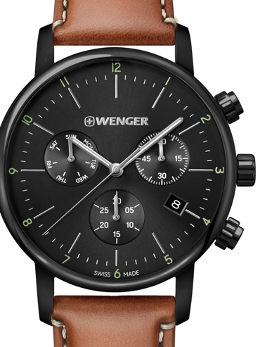 Wenger Urban Classic Ρολόι Χρονογράφος Μπαταρίας με Καφέ Δερμάτινο Λουράκι 11743115