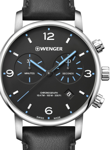 Wenger Urban Metropolitan Ρολόι Χρονογράφος Μπαταρίας με Μαύρο Δερμάτινο Λουράκι 11743120