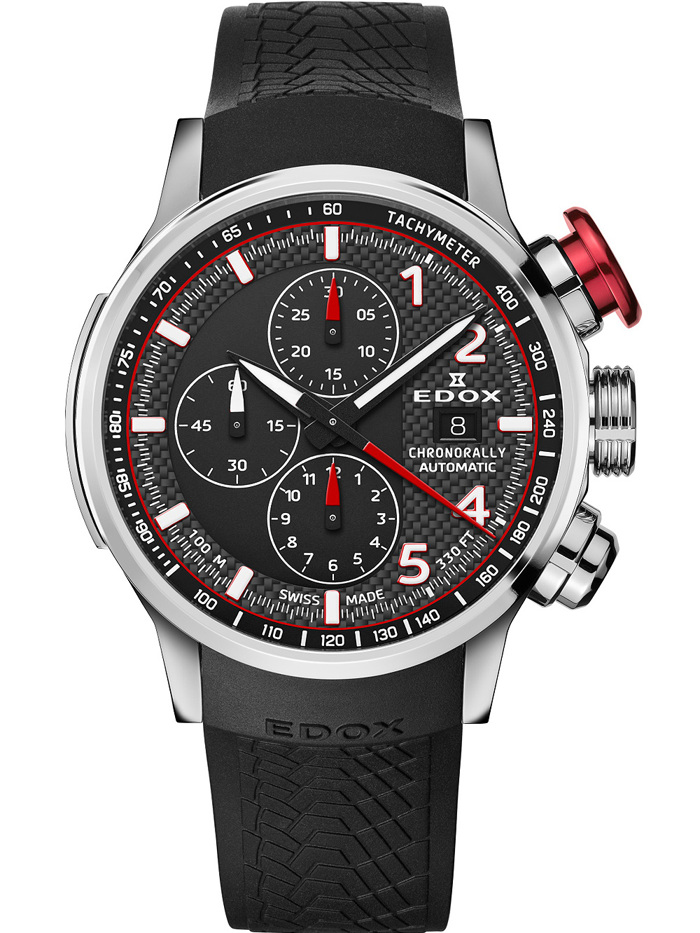 Edox Chronorally Roloi Xronogafos Aftomato me Mavro Kaoutsouk Louraki 01129-TRCA-NCAR