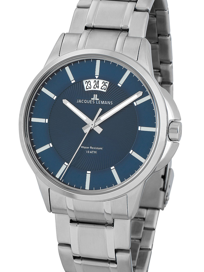 Jacques Lemans Sydney Roloi Batarias me Asimi Metalliko Brasele 1-1540M