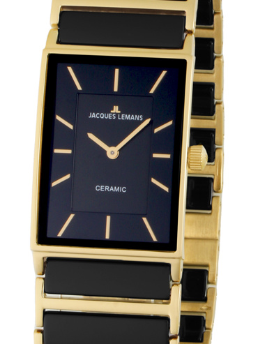 Jacques Lemans York Ceramic Ρολόι Μπαταρίας με Χρυσό / Μαύρο Κεραμικό Μπρασελέ 1-1651D