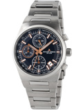 Jacques Lemans Manchester Roloi Xronogafos Batarias me Asimi Metalliko Brasele 1-1738B