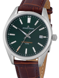 Jacques Lemans Derby Roloi Batarias me Kafe Dermatino Louraki 1-1859D