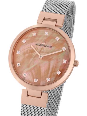 Jacques Lemans Milano Ρολόι Μπαταρίας με Ασημί Μεταλλικό Μπρασελέ 1-2001M