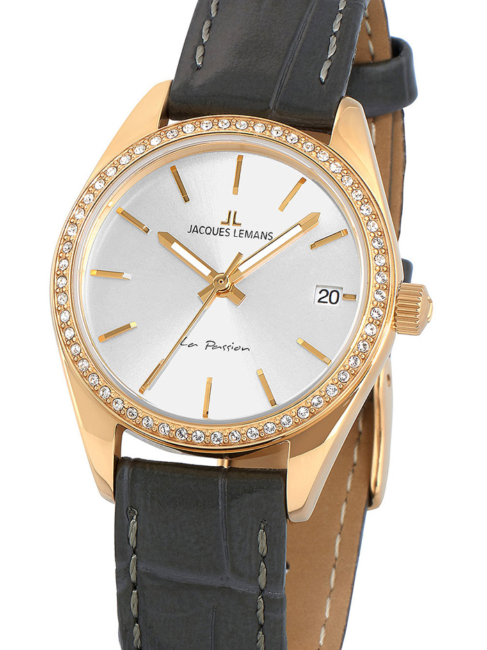 Jacques Lemans La Passion Roloi Batarias me Ggri Dermatino Louraki 1-2085C
