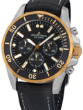 Jacques Lemans Liverpool Roloi Xronogafos Batarias me Mavro Dermatino Louraki 1-2091D