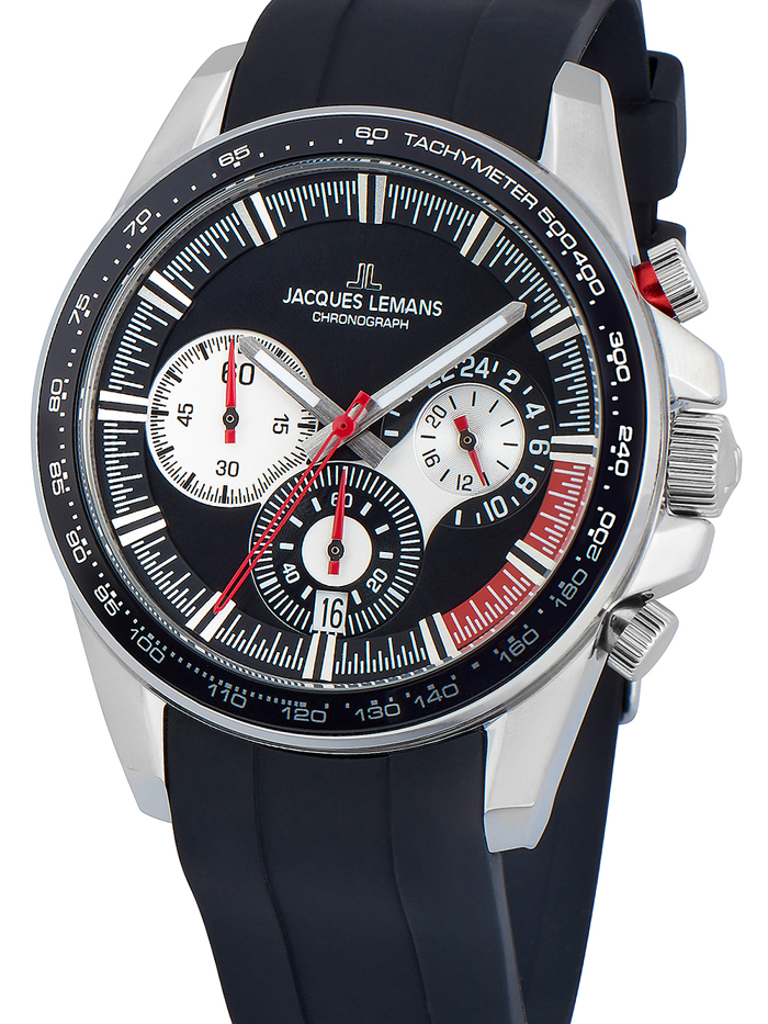 Jacques Lemans Liverpool Roloi Xronogafos Batarias me Mavro Kaoutsouk Louraki 1-2127A