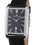 Jacques Lemans Torino Roloi Batarias me Mavro Dermatino Louraki 1-2160.1B