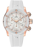 Edox CO-1 Roloi Xronogafos Batarias me Lefko Kaoutsouk Louraki 10225-37RB-BIR