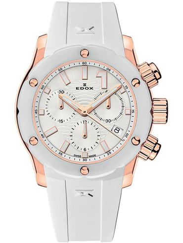 Edox CO-1 Ρολόι Χρονογράφος Μπαταρίας με Λευκό Καουτσούκ Λουράκι 10225-37RB-BIR Edox CO-1 Ρολόι Χρονογράφος Μπαταρίας με Λευκό Καουτσούκ Λουράκι 10225-37RB-BIR