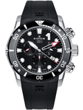 Edox CO-1 Titanium Roloi Xronogafos Batarias me Mavro Kaoutsouk Louraki 10242-TIN-NIN