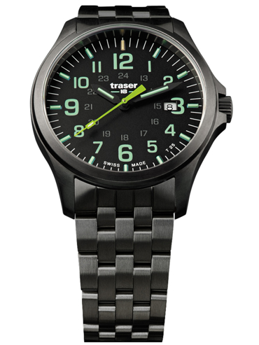 Traser H3 P67 Officer Pro Gun Ρολόι Μπαταρίας με Μαύρο Μεταλλικό Μπρασελέ 107869