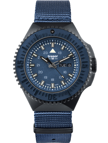 Traser H3 P69 Black-Stealth Ρολόι Μπαταρίας με Μπλε Υφασμάτινο Λουράκι 109856