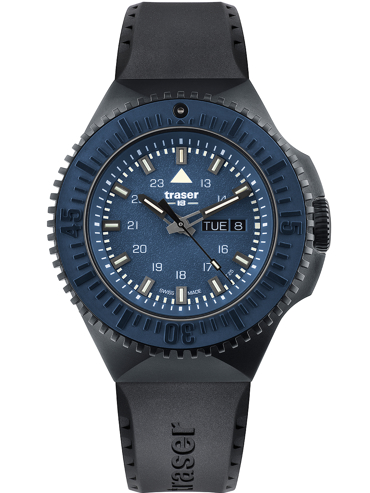 Traser H3 P69 Black-Stealth Ρολόι Μπαταρίας με Μαύρο Καουτσούκ Λουράκι 109857