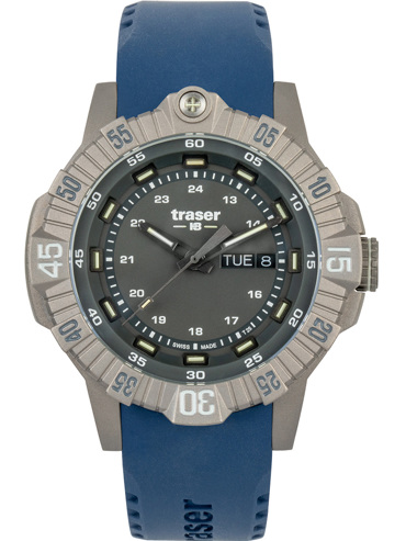 Traser H3 Tactical Titan Ρολόι Μπαταρίας με Μπλε Καουτσούκ Λουράκι 110667