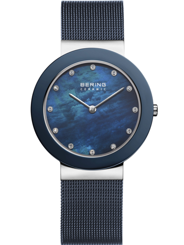 Bering Ρολόι Μπαταρίας με Μπλε Μεταλλικό Μπρασελέ 11435-387