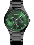 Bering Roloi Batarias me Mavro Metalliko Brasele 11740-728