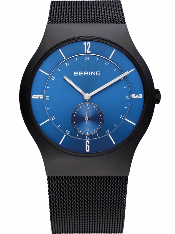 Bering Roloi Batarias me Mavro Metalliko Brasele 11940-227