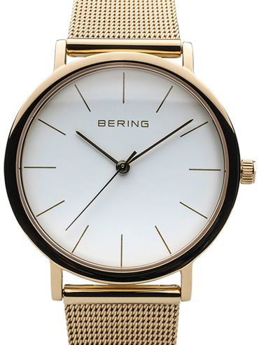 Bering Ρολόι Μπαταρίας με Χρυσό Μεταλλικό Μπρασελέ 13426-334