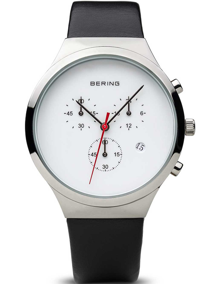 Bering Roloi Batarias me Mavro Dermatino Louraki 14736-404
