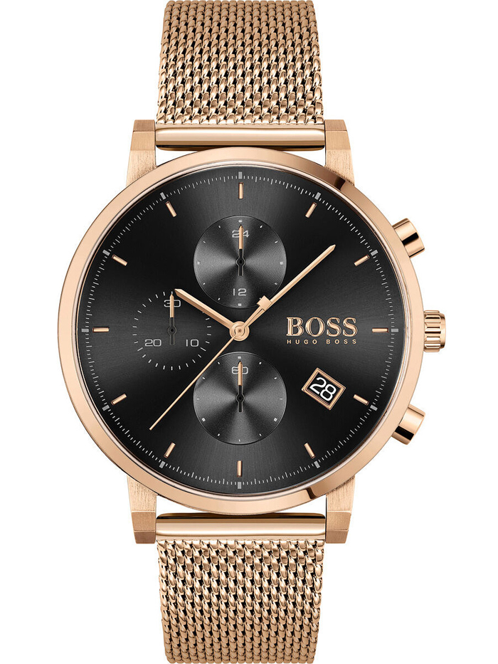 Hugo Boss Integrity Roloi Xronogafos Batarias me Roz Xruso Metalliko Brasele 1513808