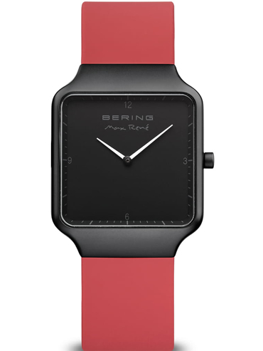 Bering Ρολόι Μπαταρίας με Κόκκινο Καουτσούκ Λουράκι 15832-523