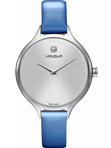 Hanowa Glossy Ρολόι Μπαταρίας με Μπλε Δερμάτινο Λουράκι 16-6058.04.001.59