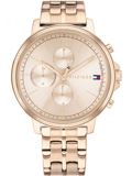 Tommy Hilfiger Casual Roloi Batarias me Roz Xruso Metalliko Brasele 1782190