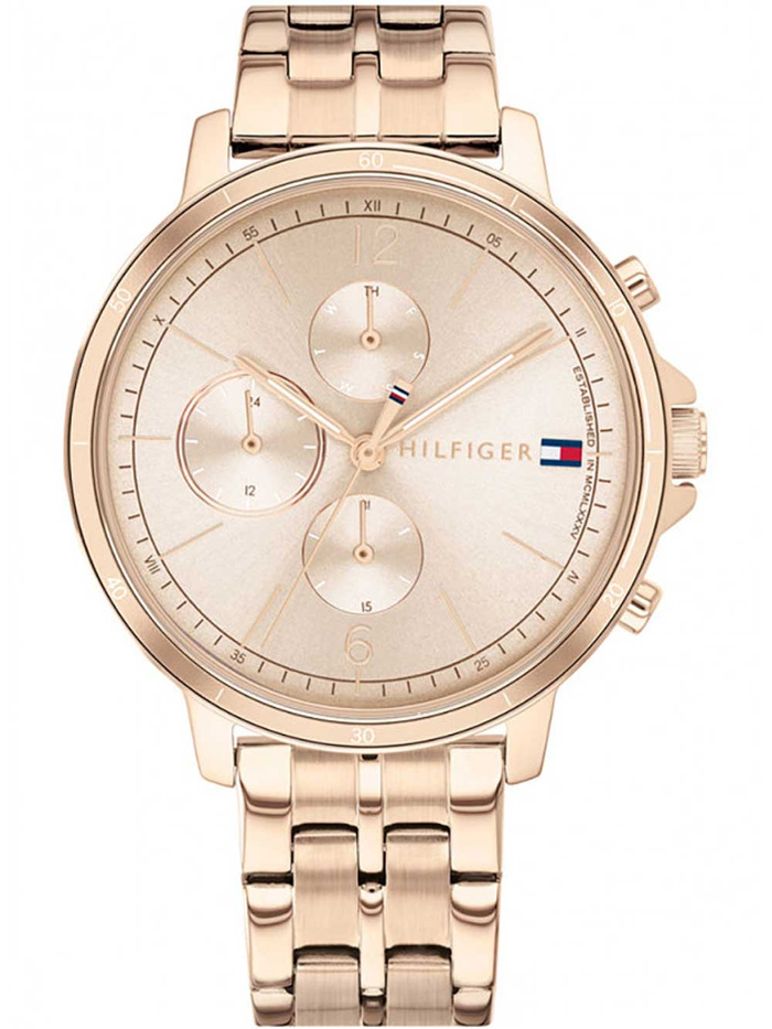 Tommy Hilfiger Casual Roloi Batarias me Roz Xruso Metalliko Brasele 1782190