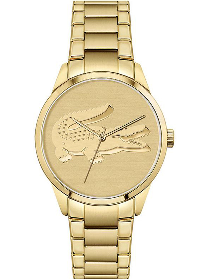 Lacoste Ladycroc Roloi Batarias me Xruso Metalliko Brasele 2001175
