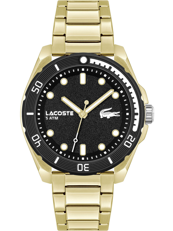 Lacoste Finn Roloi Batarias me Xruso Metalliko Brasele 2011287