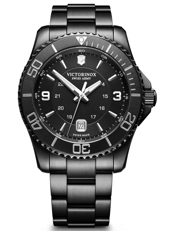 Victorinox Maverick Roloi Batarias me Mavro Metalliko Brasele 241798