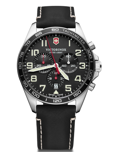 Victorinox Fieldforce Ρολόι Χρονογράφος Μπαταρίας με Μαύρο Δερμάτινο Λουράκι 241852 Victorinox Fieldforce Ρολόι Χρονογράφος Μπαταρίας με Μαύρο Δερμάτινο Λουράκι 241852