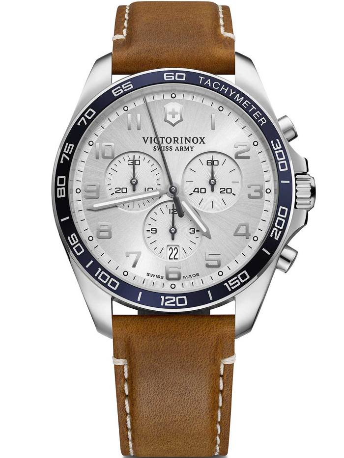 Victorinox Fieldforce Roloi Xronogafos Batarias me Kafe Dermatino Louraki 241900