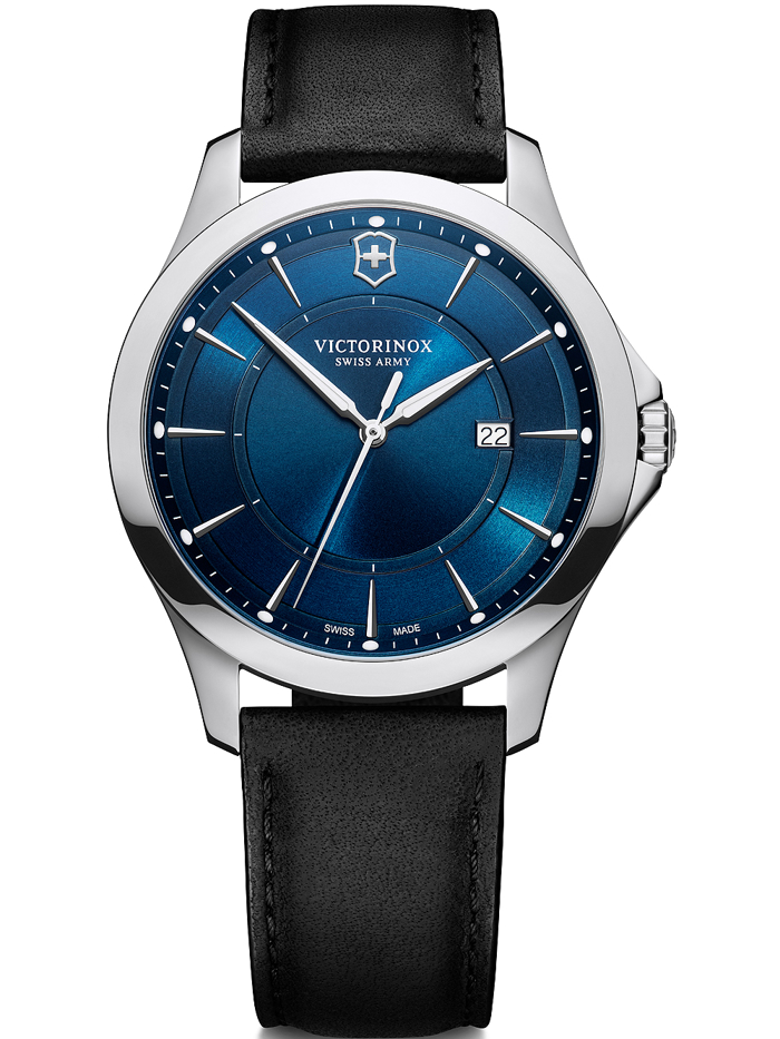 Victorinox Alliance Roloi Batarias me Mavro Dermatino Louraki 241906