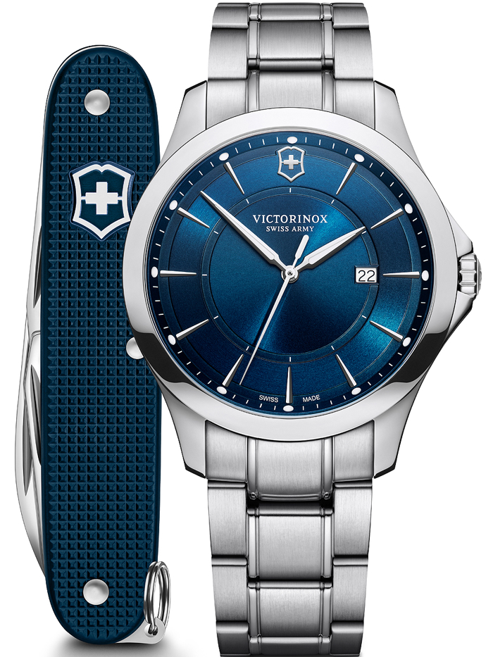 Victorinox Alliance Roloi Batarias me Asimi Metalliko Brasele kai Souga 241910.1