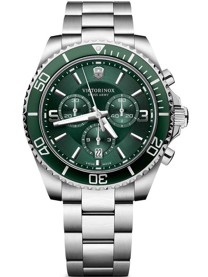 Victorinox Maverick Roloi Xronogafos Batarias me Asimi Metalliko Brasele 241946