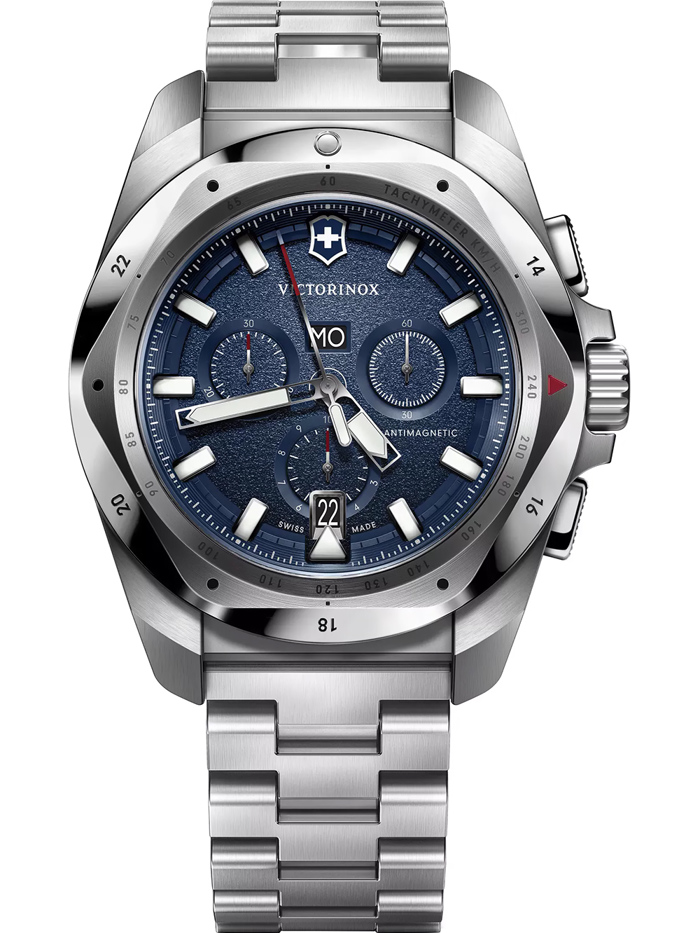 Victorinox Mens Watch I.N.O.X Roloi Xronogafos Batarias me Asimi Metalliko Brasele 241985