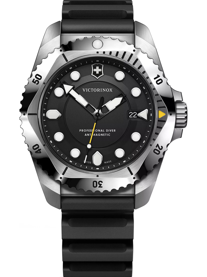 Victorinox Dive Pro Roloi Batarias me Mavro Kaoutsouk Louraki 241990