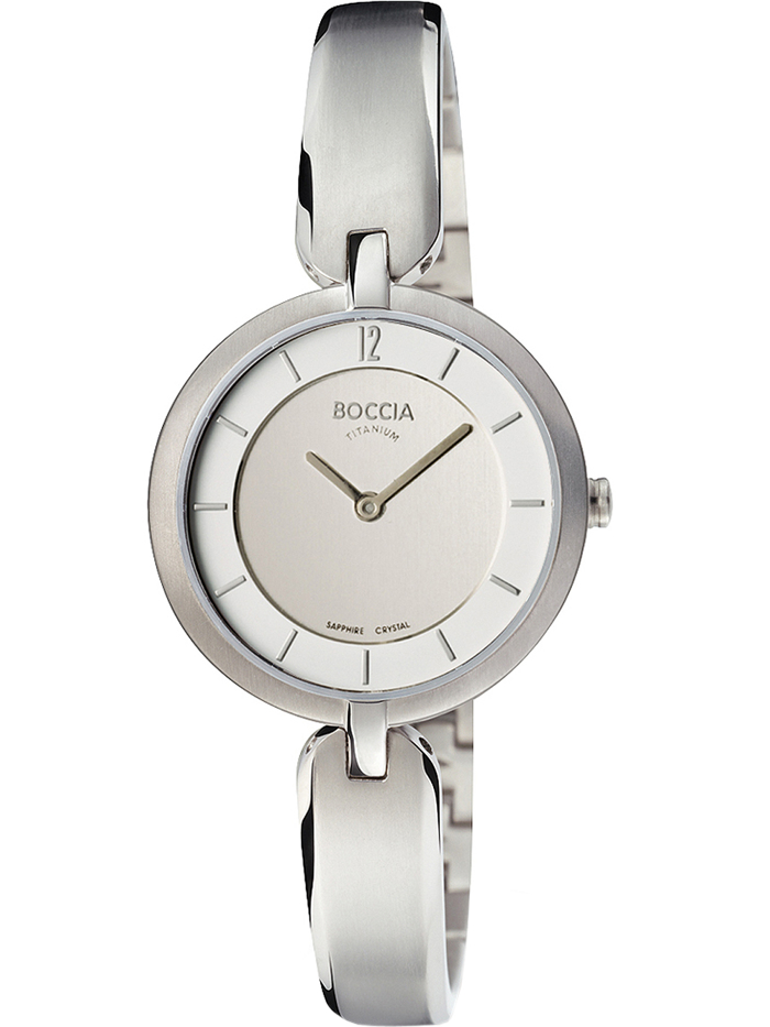 Boccia Titanium Roloi Batarias me Asimi Metalliko Brasele 3164-03