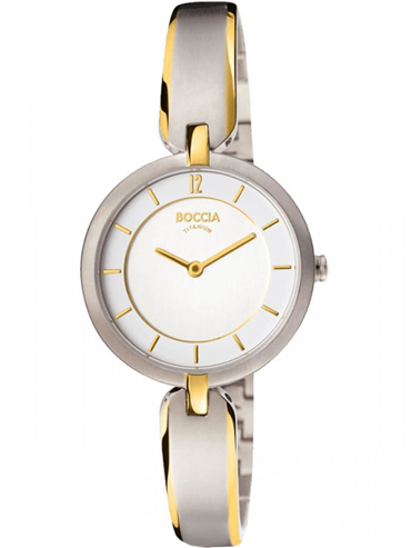 Boccia Ρολόι Μπαταρίας με Χρυσό / Ασημί Μεταλλικό Μπρασελέ 3164-03