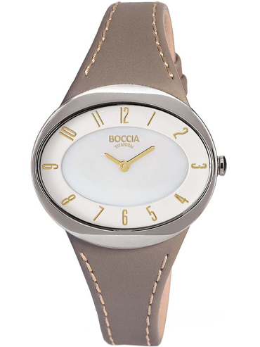Boccia Titanium Ρολόι Μπαταρίας με Καφέ Δερμάτινο Λουράκι 3165-17