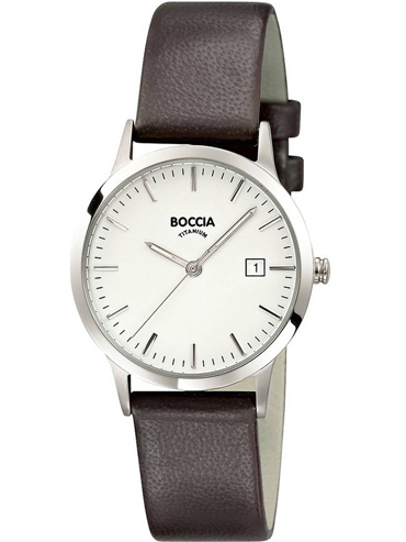 Boccia Titanium Ρολόι Μπαταρίας με Καφέ Δερμάτινο Λουράκι 3180-01