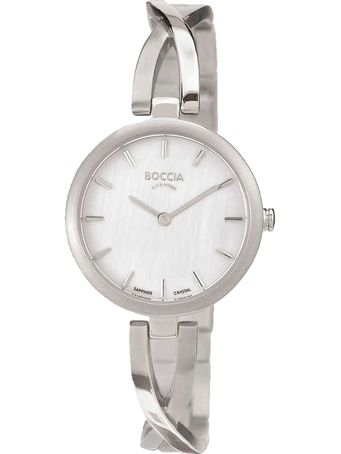 Boccia Titanium Roloi Batarias me Asimi Metalliko Brasele 3239-01