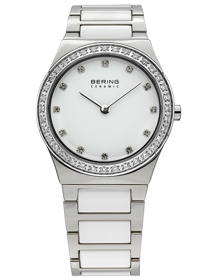 Bering Roloi Batarias me Lefko Keramiko Brasele 32430-754