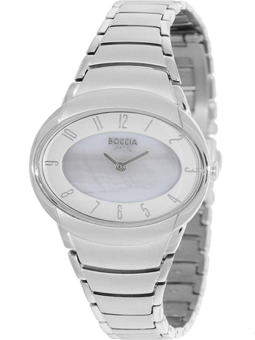 Boccia Ρολόι Μπαταρίας με Ασημί Μεταλλικό Μπρασελέ 3255-03