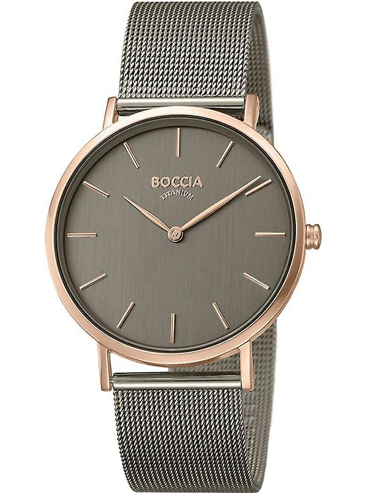 Boccia Titanium Ρολόι Μπαταρίας με Γκρι Μεταλλικό Μπρασελέ 3273-08