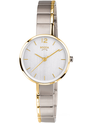 Boccia Ρολόι Μπαταρίας με Χρυσό / Ασημί Μεταλλικό Μπρασελέ 3308-02